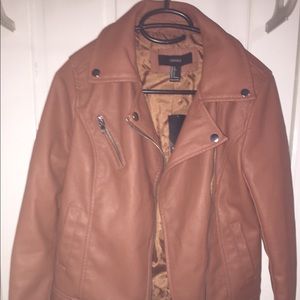 Beige Leather jacket new with tag